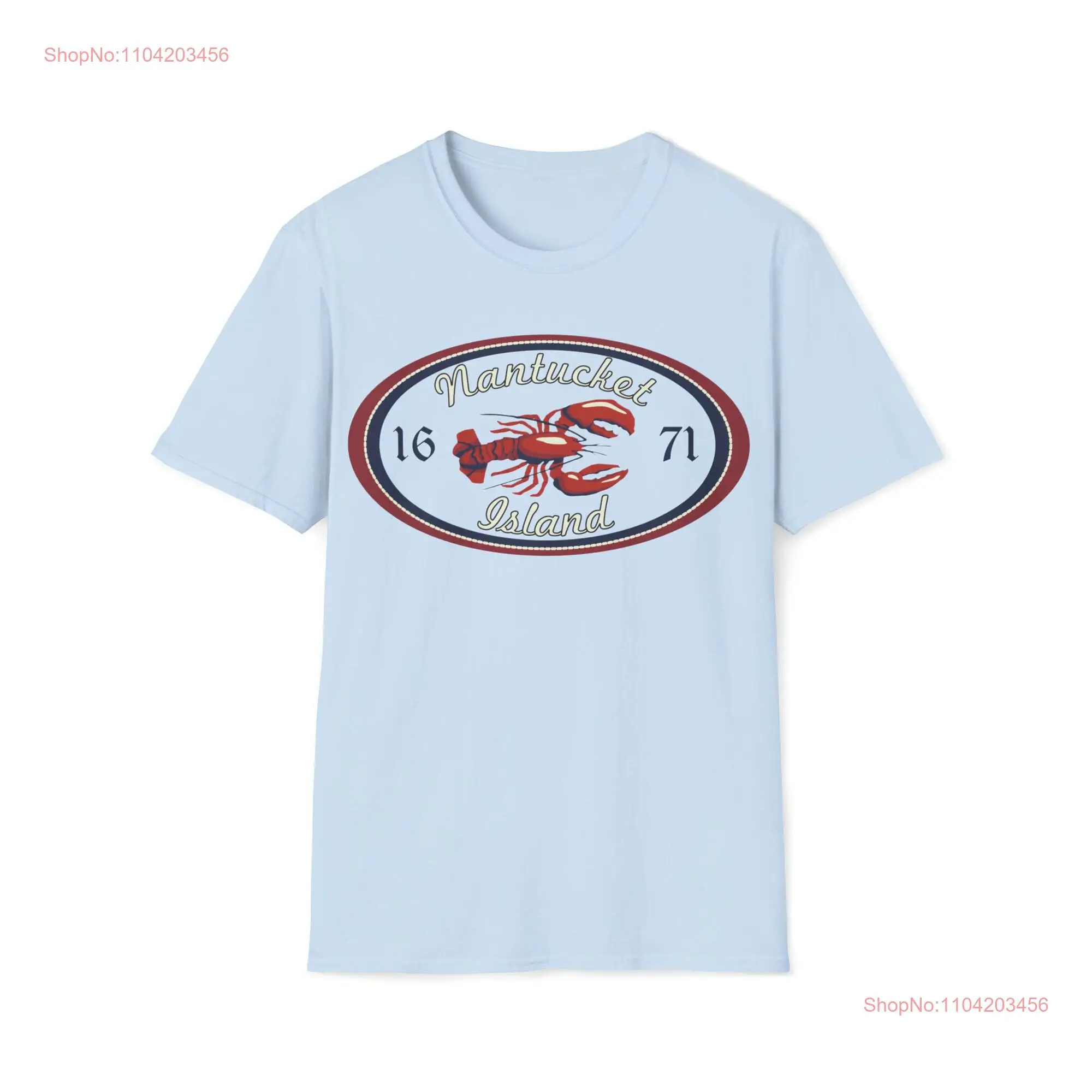 Nantucket Island Lobster 1671 Softstyle T Shirt long or short sleeves