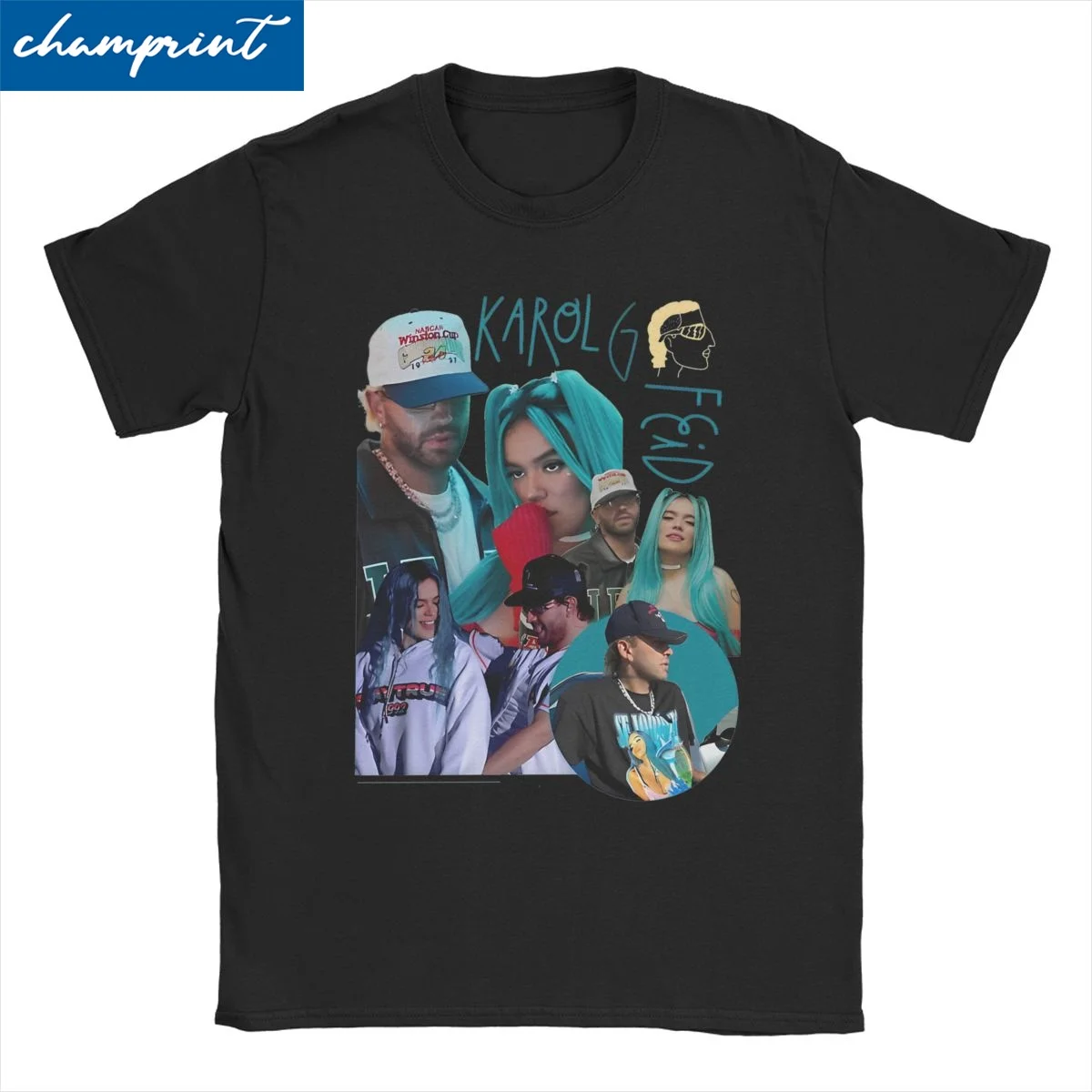 Feid Karol G T Shirt for Men Women Cotton Unique T-Shirts O Neck Rapper Ferxxo 2024 Tour Tees Short Sleeve Tops Plus Size