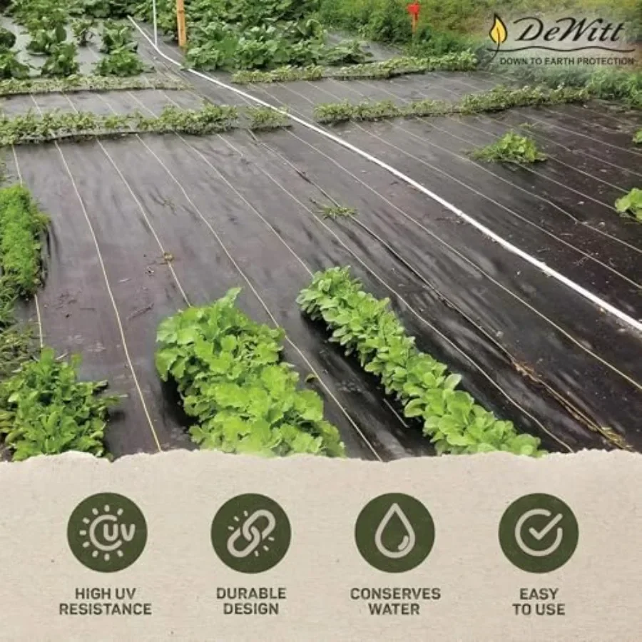 Greenhouse floor and garden row application, polypropylene fabric, black color, heavy-duty 3.2 oz weed barrier with 4 x 300 ft