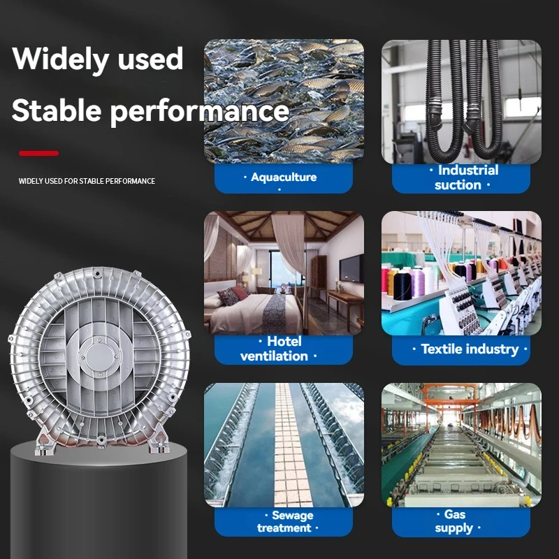 مضخة مياه الصرف الصحي، مروحة دوامة عالية الضغط، منفاخ الطرد المركزي الامتزاز الصناعي، مهوية تربية الأحياء المائية، تهوية