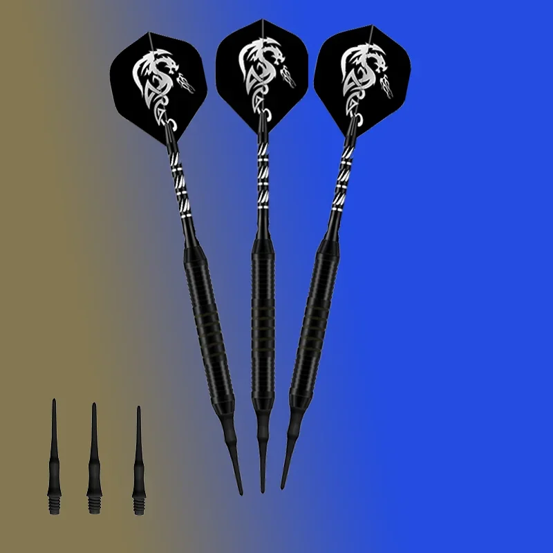 3pcs Plastic Soft Tip Darts Set 18G Electronic Dartboard Darts with Exquisite Carved Aluminum Pole Indoor f Decompression Toys