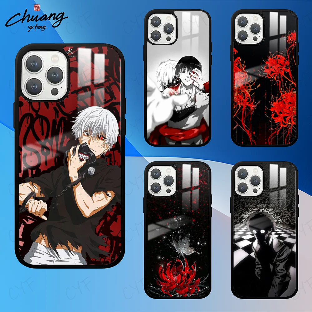 T-Tokyo Ghoul Kaneki Ken Comics Phone Case For 11 12 13 14 15 16Pro Max mini Plus Frosted mirror Phone Cover