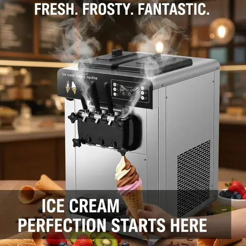 Portable Soft Serve  Ice Cream Machines for Home Commercial Use  Slush Frozen Yogurt  Gelato Maker