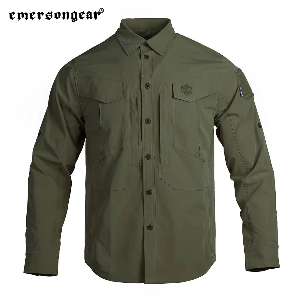 ايمرسونجير الأزرق التسمية المنحف التكتيكية قميص رجالي طويل الأكمام تي شيرت بلايز بلايز بلايز الصيد التدريب التنزه الحضرية غير رسمية
