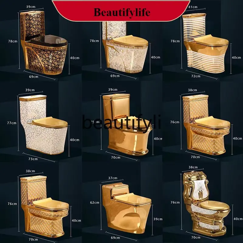 

B185 Villa Hotel Clubhouse Golden Toilet Bathroom Siphon Toilet