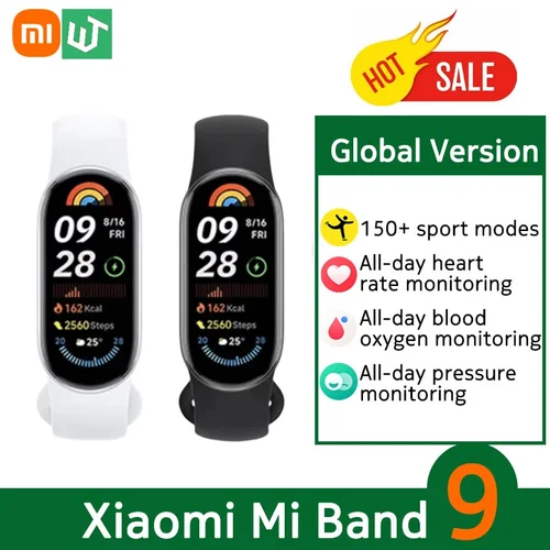 Versión Global Xiaomi Smart Band 9 Más de 150 Modos Deportivos Monitoreo del Sueño Pantalla AMOLED de 1,62"" Batería de 21 días Reloj deportivo de pulsera Mi