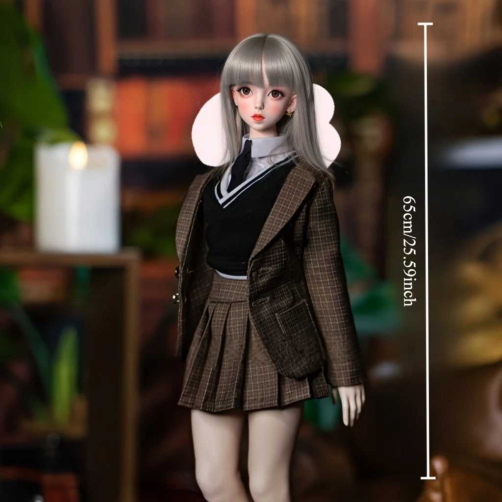 65CM Realistic Figure Doll, Flexible Skeleton Model with Random Hair – Black Friday & Christmas Gift Idea