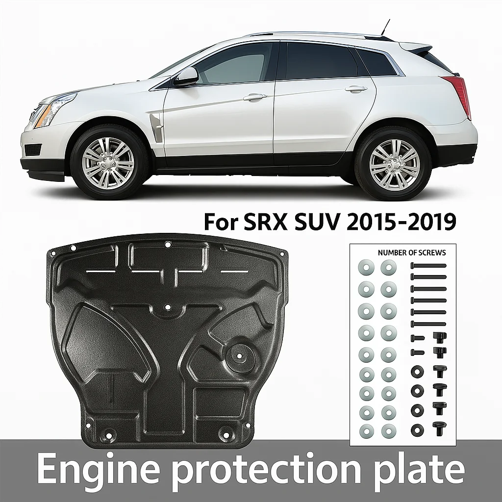 

For SRX SUV 2015-2019 2018 2017 2016 Engine Guard Board Splash Shield Mud Fender Plate Cover Black Car Mudflap Mudapron Mudguard