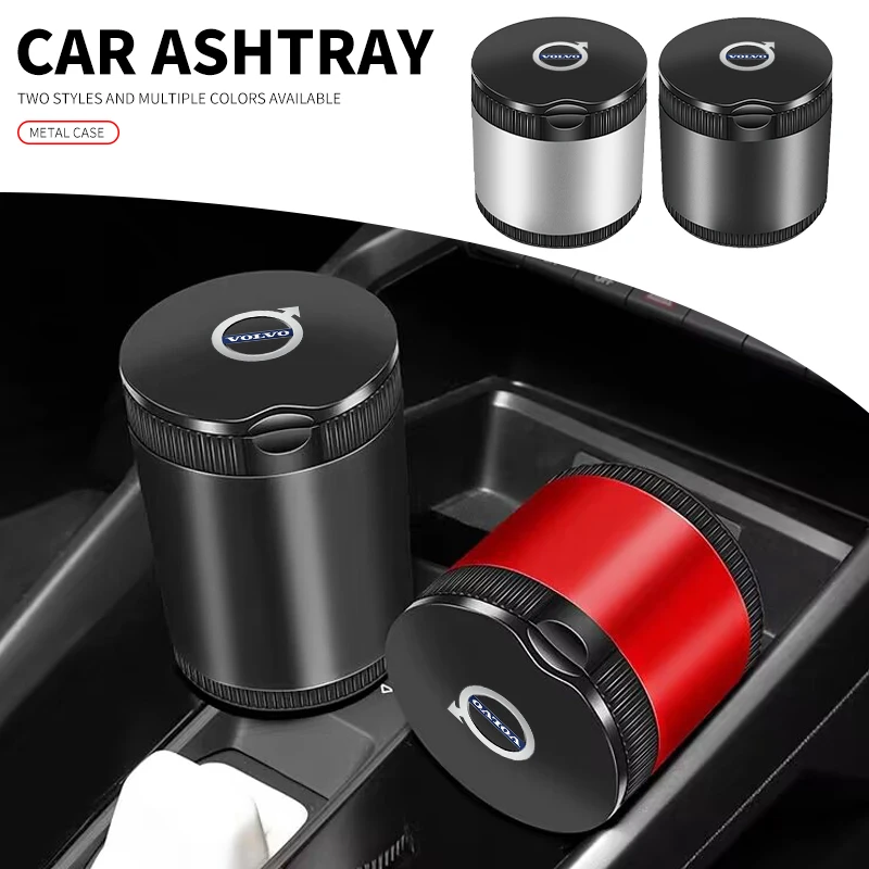 

LED Light Car Ashtray Cigarette Holder Box For Volvo Rdesign Polestar AWD V50 S60 XC60 S40 XC40 XC90 V60 S80 S90 V90 V70 T6 T8