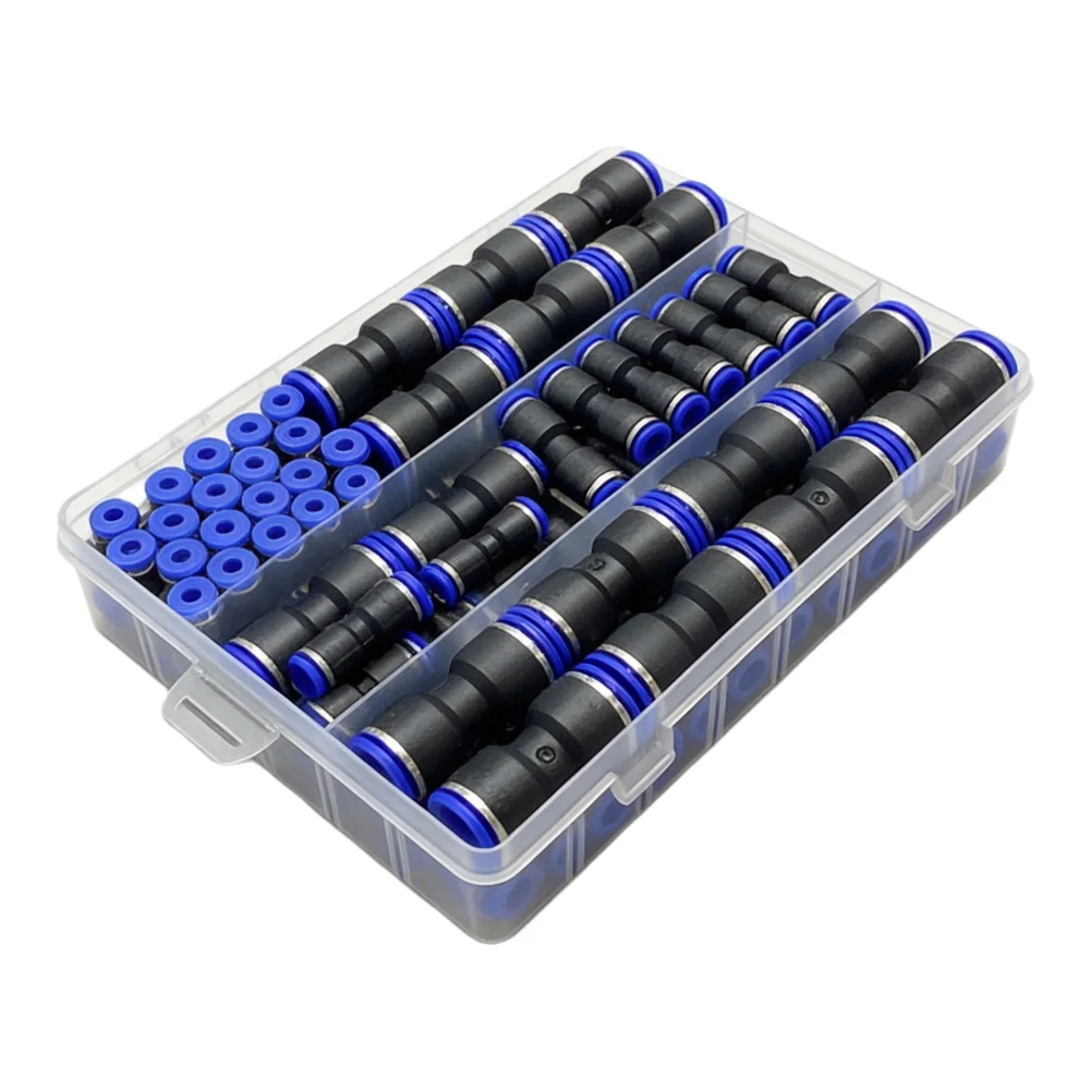 Air Compressor PU Plastic Connectors Straight Connectors Temperature Range 0-60 C 16 Different Fittings Easy To Install Design