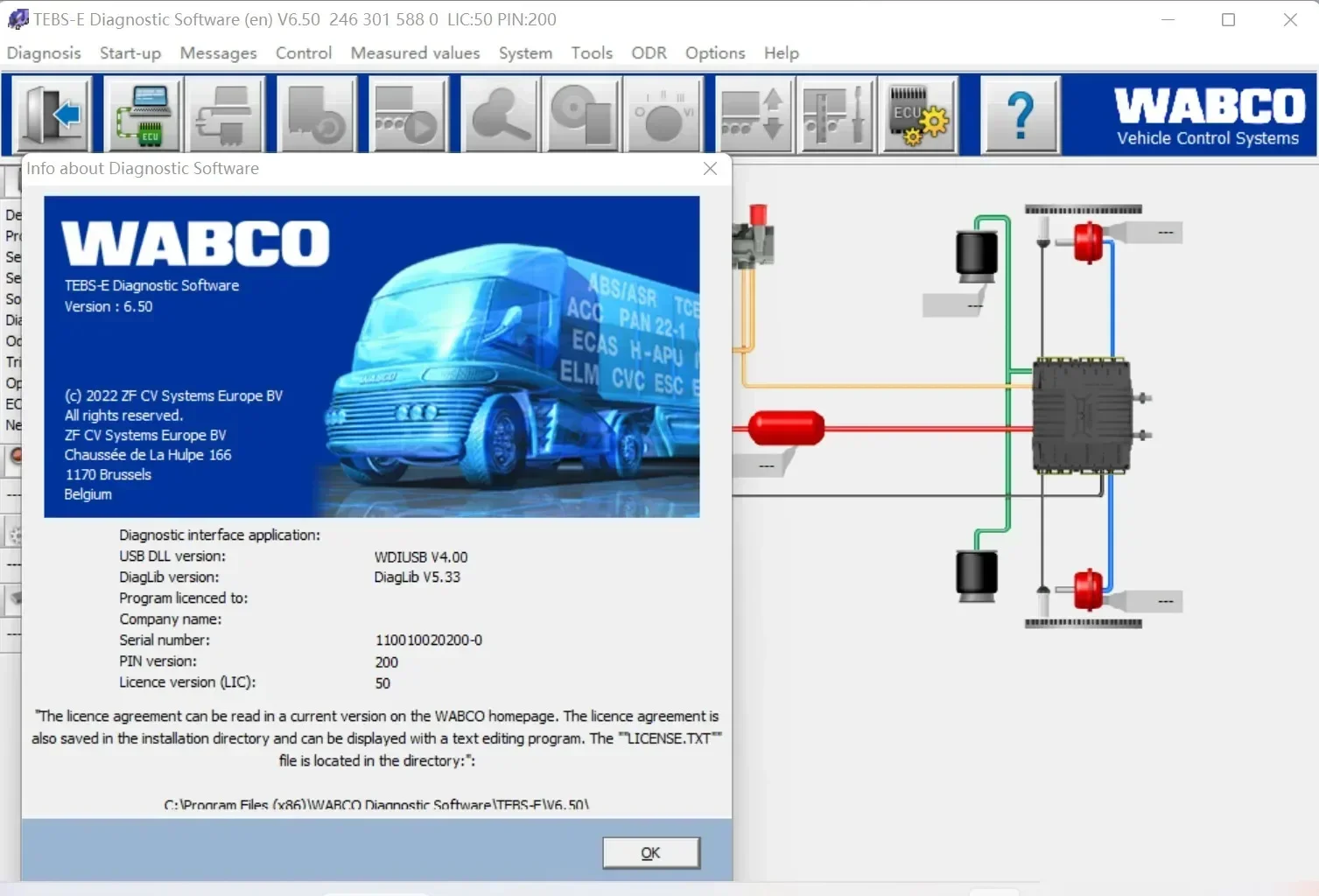 2025 Nieuwste Wabco TEBS-E 7,0 PK oude 6,50 diagnostische software + zeer geautoriseerde KEYGEG + gratis installatiehulp Ondersteuning van meerdere talen