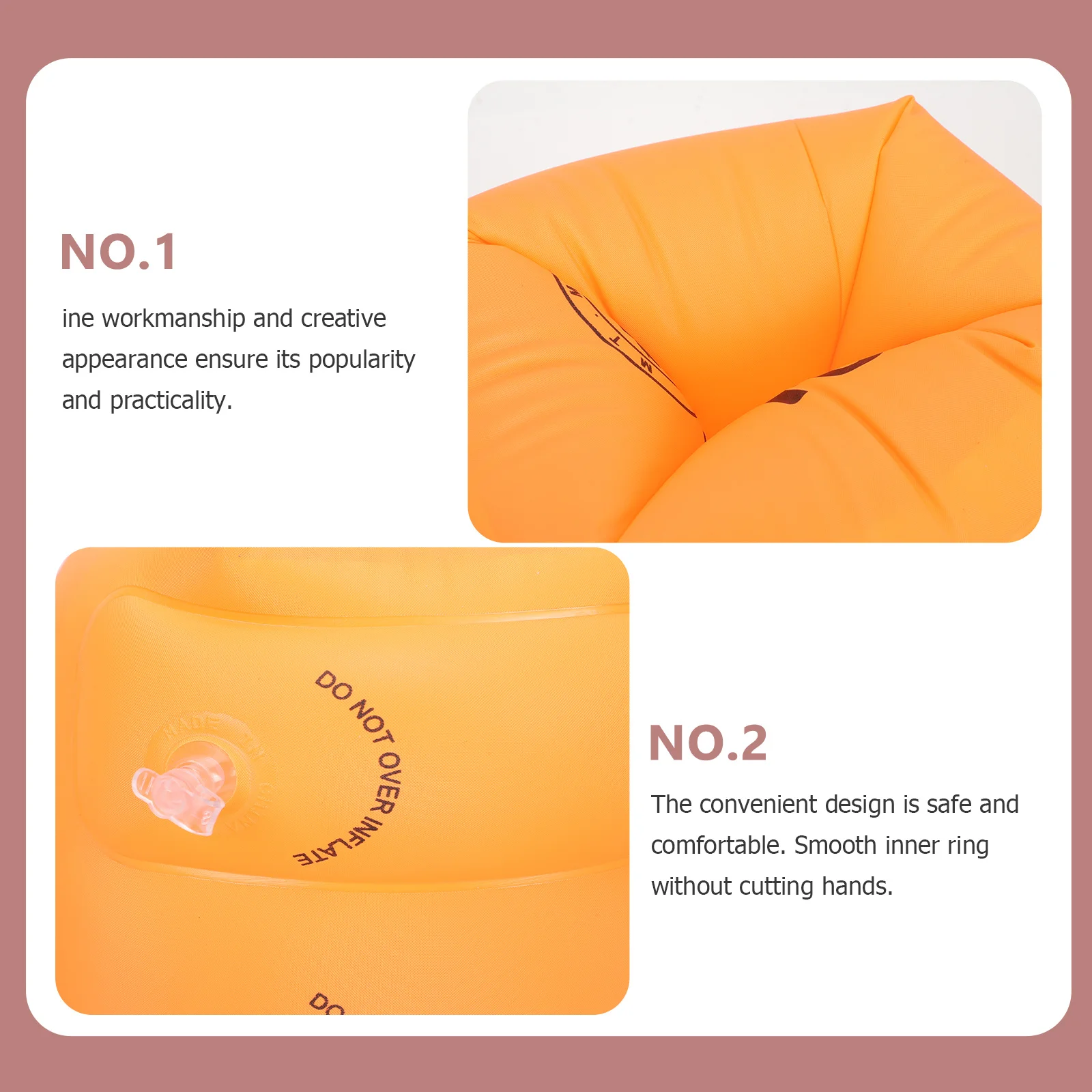 

2pcs Adult Arm Floaties Inflatable Swim Sleeve Pool Party Supplies Round Design Strong Buoyancy Easy Storage
