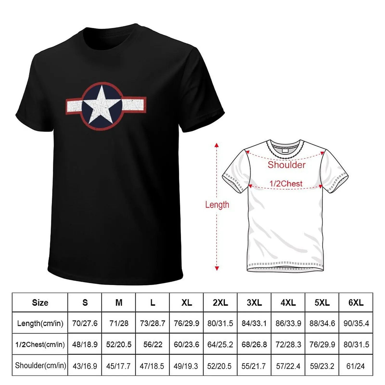 Vintage Look US Forces Roundel 1943 T-Shirt Active Wear Sports T-Shirt for Men