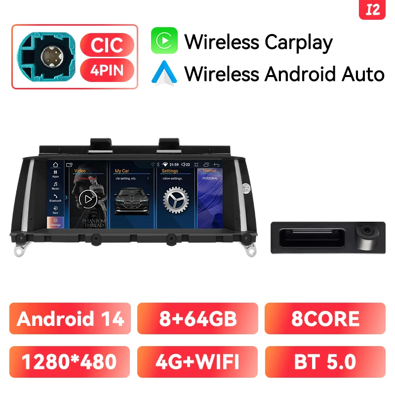 Auto Multimedia Speler Voor BMW X3 F25 X4 F26 CIC NBT Android 14 Draadloze Carplay Android Auto128G GPS 4G Wifi DSP 8Core Stereo
