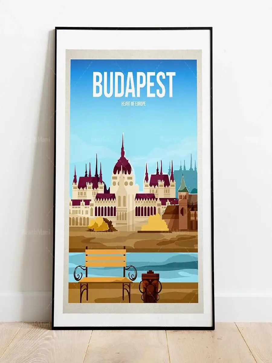 ملصق سفر عتيق باريس نيويورك لندن براغ مدريد موسكو سيدني برشلونة بودابست قماش طباعة لتزيين الحائط