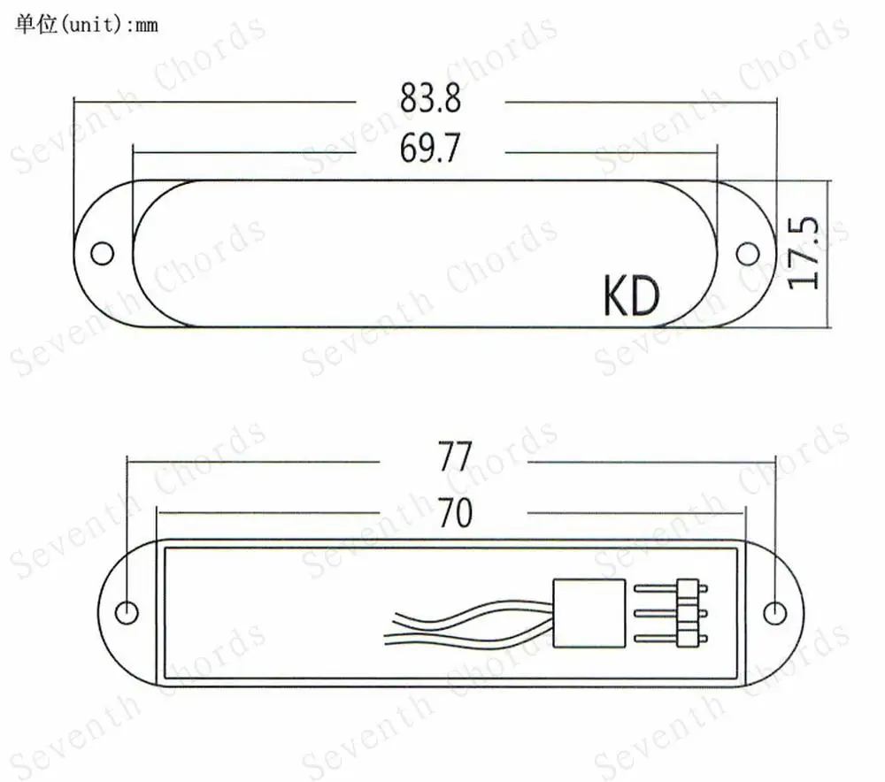 1 Pcs No Holes Closed Cover Single Coil Active Pickup for Electric Guitar