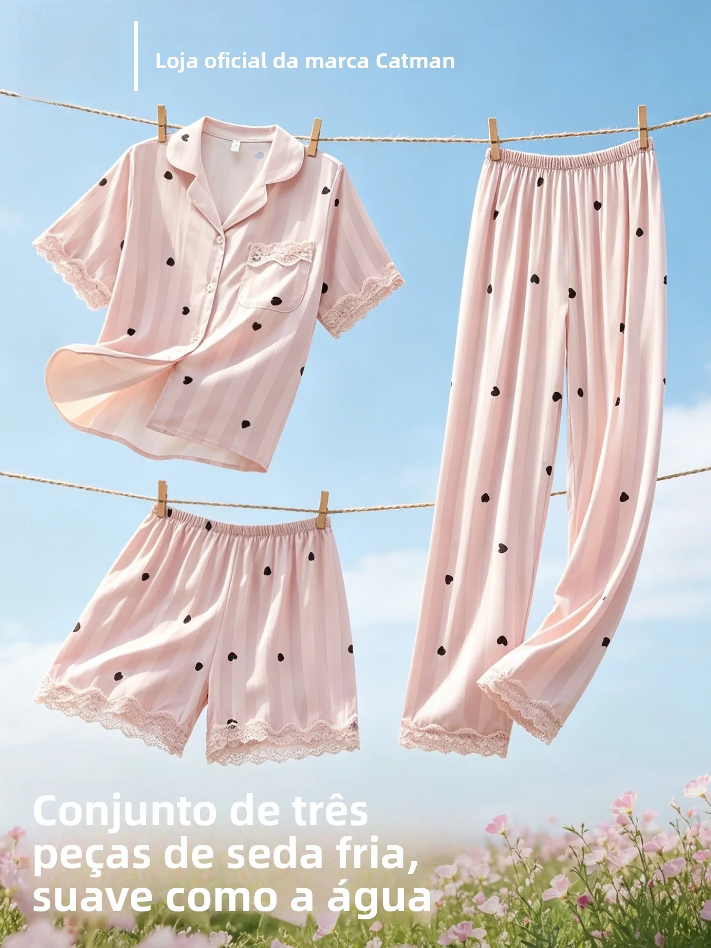 woman-summer-ice-silk-sleepwear-set-women's-polka-dot-home-clothes-soft-polyester-fiber-short-sleeve-open-cardigan