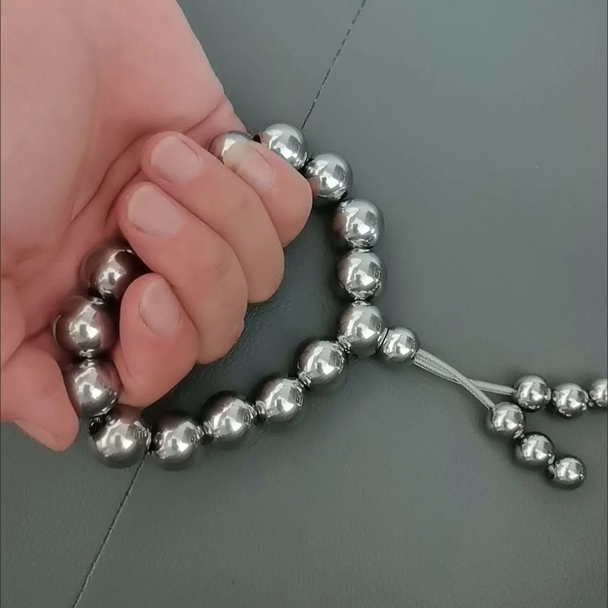 Stainless Steel 304 Bracelet Buddhist 16MM Beads Prayer Bead Handle Decompression DIY Magnetism Ball Non Elastic Lifeline EDC