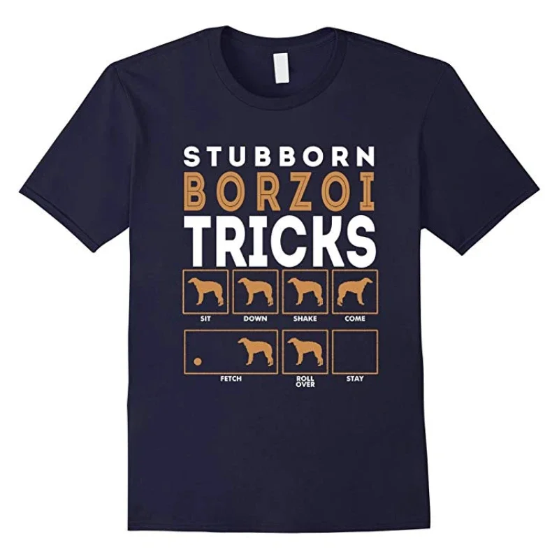 Stubborn Borzoi Dog Tricks Graphic Mens Gift T-Shirt. Summer Cotton Short Sleeve O-Neck Unisex T Shirt New S-3XL