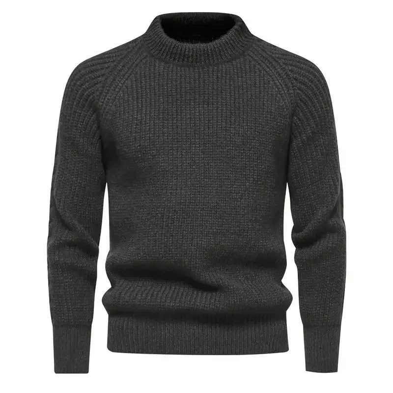 Winter Leisure All-match Pullover Warm Knitted Woolen Sweater European and American Retro Men's Thickened Sweater