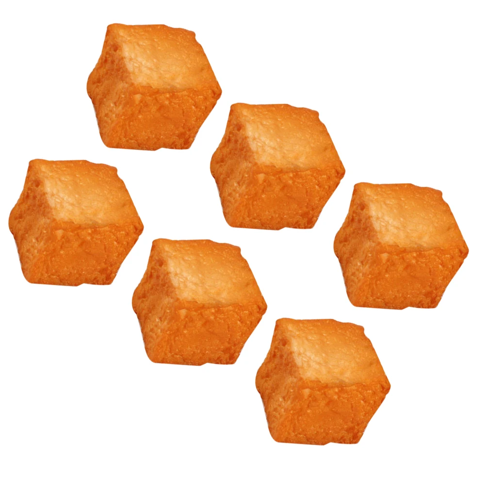 

6pcs Fake Food Fish Tofu Models PVC Simulation Props Lifelike Decoration Kitchen Restaurant Photography Education Toy
