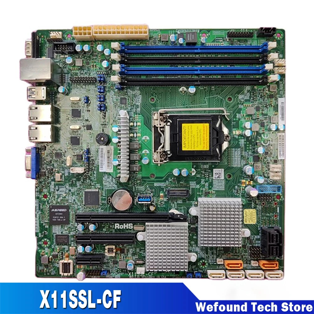 For Supermicro Server Micro-ATX Motherboard LGA1151 C232 Chipset Supports E3-1200 v6/v5 7th/6th i3 Series X11SSL-CF