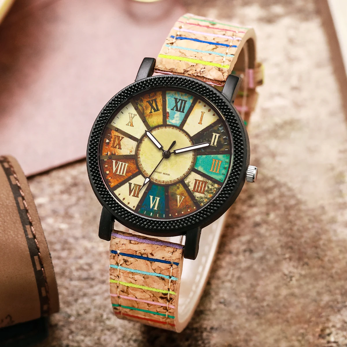 Zegarek damski Casua Skórzany pasek z arabską tarczą Analogowe zegarki kwarcowe