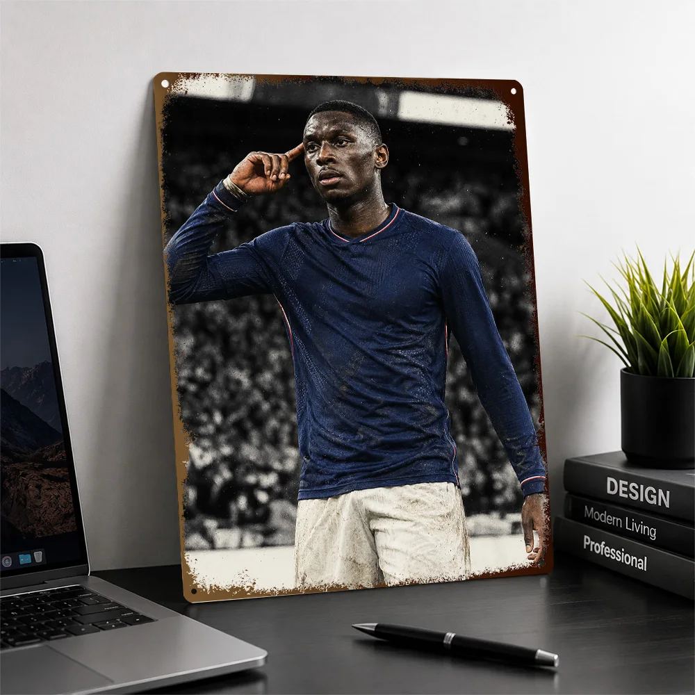 Randal Kolo Muani Football Printed Poster Customized Metal Sign Club Hero Design Wall Art Made For Dedicated Fans In Game Room