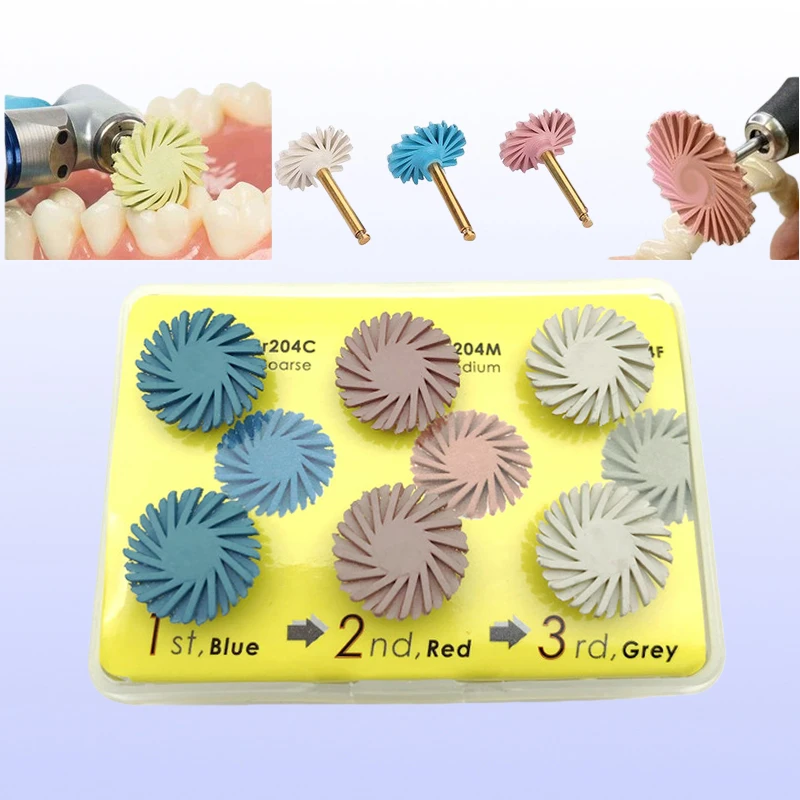 

Set Dental Self Glazing Polishing Discs Composite Polishing Discs Resin Spiral Heads Metal Bottoms Dentist Consumables