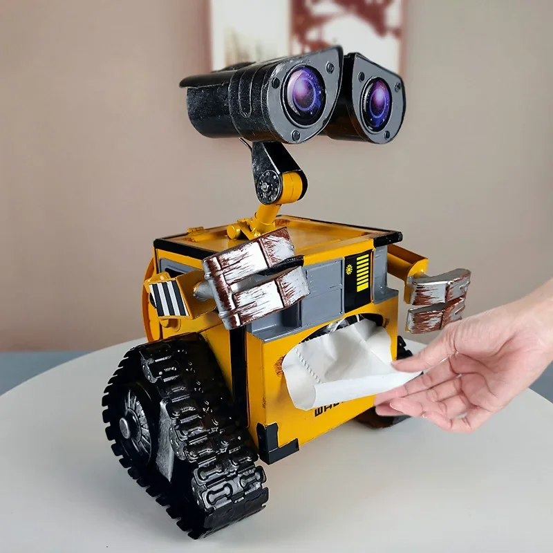 Disney Wall-e Movie Peripheral Iron Art Wall-e Retro Tissue Box Piggy Bank Metal Craft Decoration Home Decoration Brithday Gift