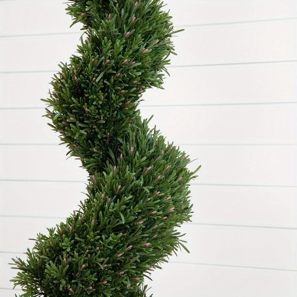 6 inch artificial rosemary pruning spiral tree, indoor/outdoor UV resistant