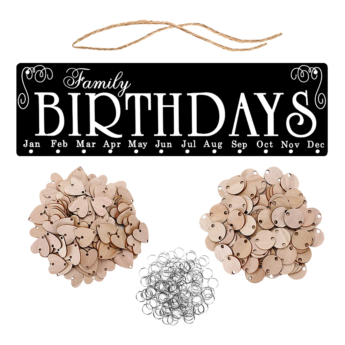 

Доска на день рождения, деревянный календарь, подвесная бирка, украшения, бирки, украшения, напоминание