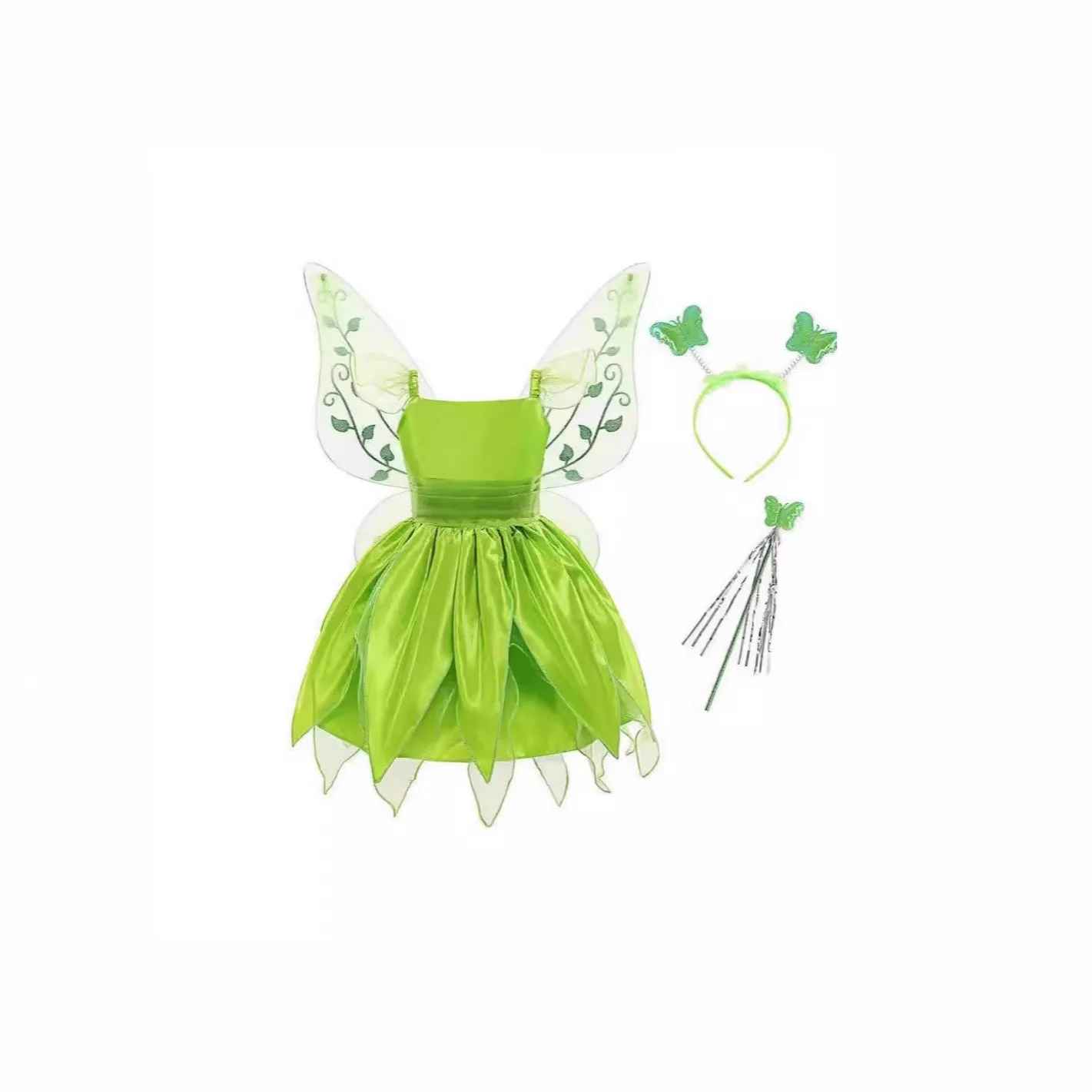 Halloween Tinker Bell Princess Dress Cleanfit Style A-Line Sleeve Ladies Fashion Performance Costume Winter Collection Linen ...