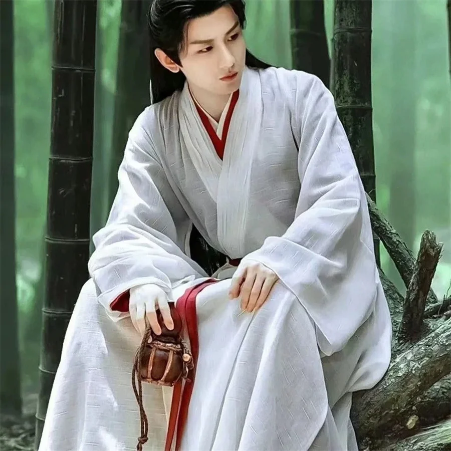 

Новинка 2023 года, китайский костюм ханьфу, мужской костюм для косплея на Хэллоуин, наряд для вечеринки, белое платье ханьфу с древним градиентом, женское платье