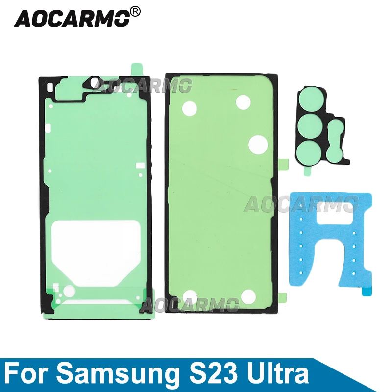 Aocarmo do Samsung Galaxy S23 Ultra S23U tylna pokrywa baterii wodoodporna naklejka klej przedni ekran LCD klej wymiana