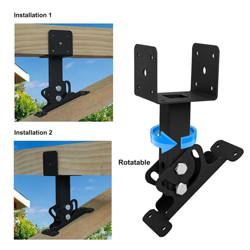 Imagem -05 - Suporte de Montagem de Telhado Resistente Ajustável Sela Pérgula Suporte Pátio Riser Feixe Rack Kit Feixes de Madeira para Pérgula