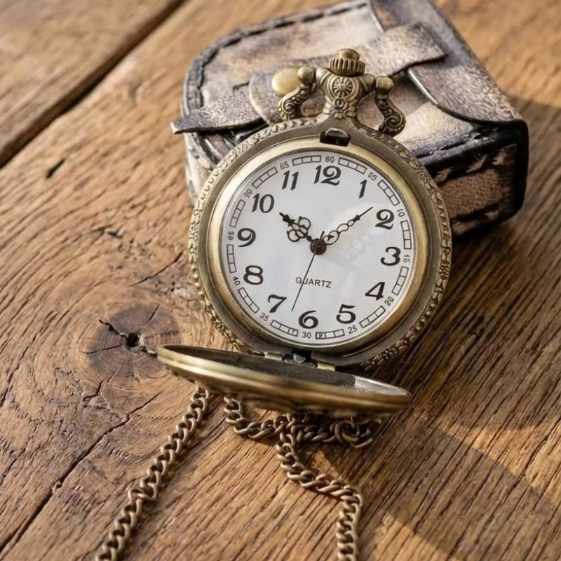 Retro Bronze Octopus Pocket Watch Necklace Vintage Steampunk Quartz Timepiece Gift for Him image 2