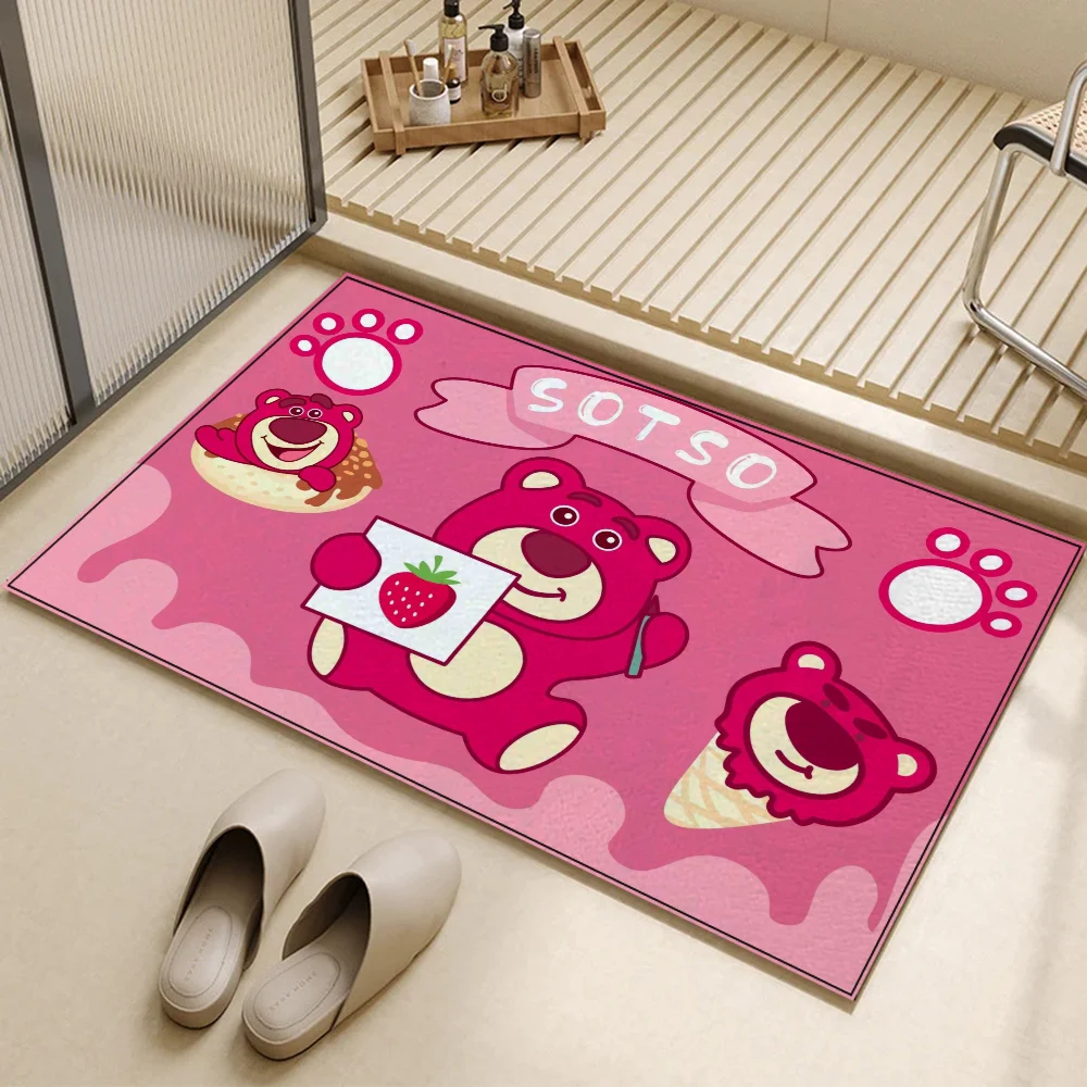 Pink Bear Cute Carpet for Home Entrance Door Mat Things for the Room Rug Bathroom Mats Kitchen Rugs Outdoor Doormat Customized