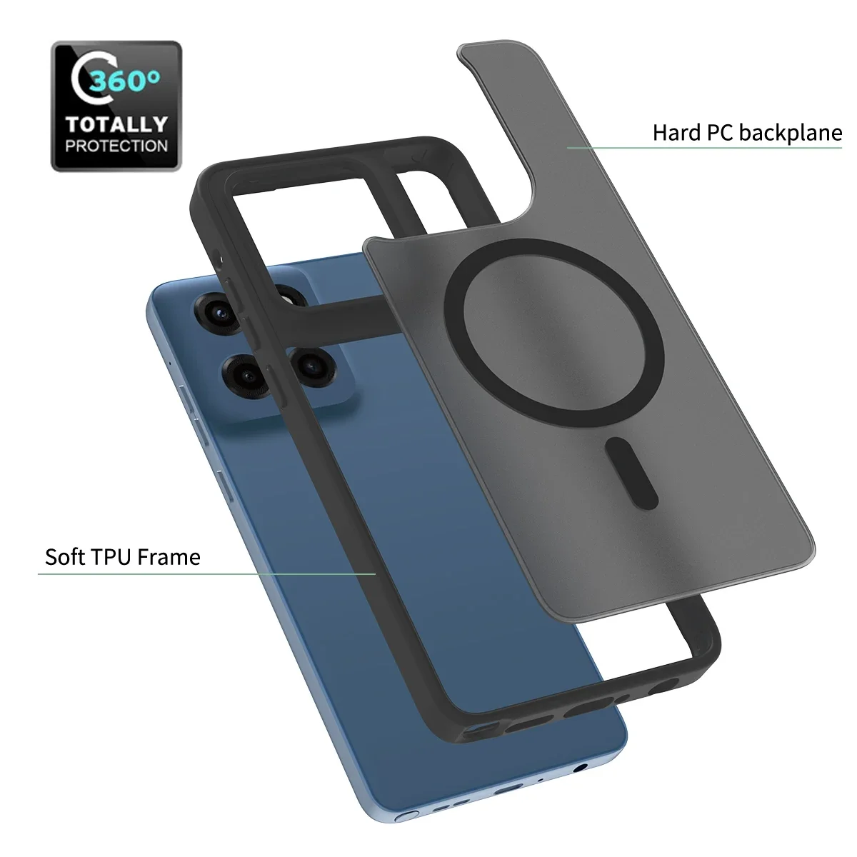 Матовый полупрозрачный магнитный чехол для телефона Moto G Stylus 5G 2025 G56 Edge 60 S Fusion G86 G56 MagSafe Drop Protect Cover