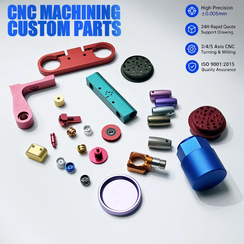 Custom CNC Aluminum Parts Anodized Surface Treatment Precision Milling Turning Metal Components OEM ODM MOQ 1pc Factory Direct