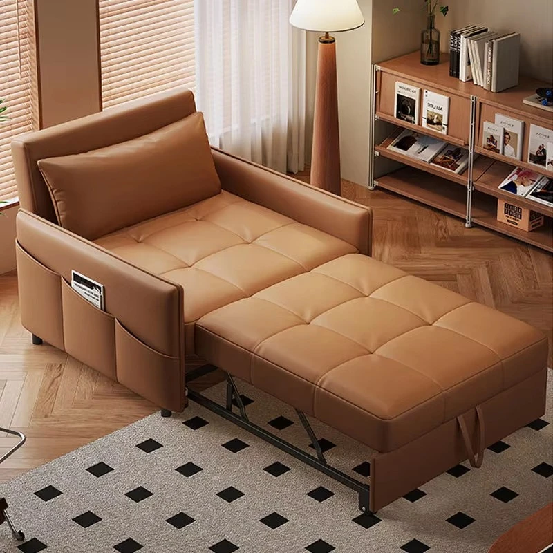 Modern sofa bed single sofa pull-out  leather  bed