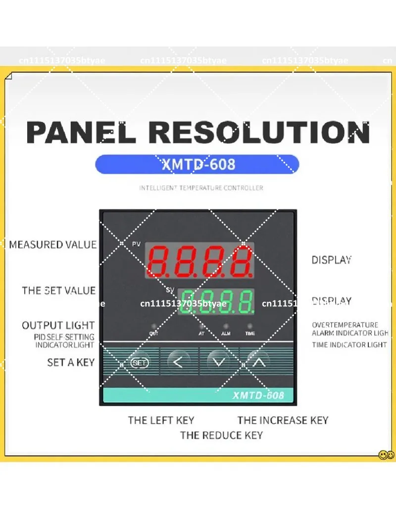 XMTD-608 PID Time Temperature Controller 1300℃ Digital Display Thermoregulator Thermostat 85-265vac with 0-9999min Timer Control