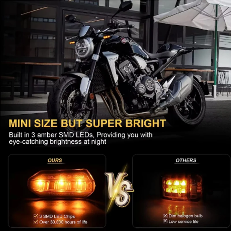 Motocykl kierunkowskazy LED 8mm Mini migające światło dla Honda CBR500R CBR650F CB500X CRF250L MSX125 12V Moto wskaźnik