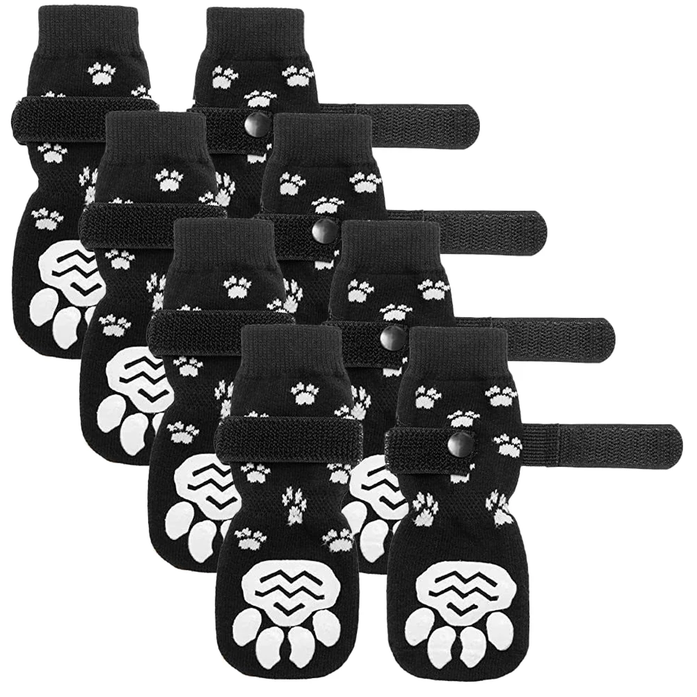 

8 Pcs Dog Socks Cat Shoes Pure Cotton Non Slip Washable Reusable Elderly Small PortableBreathable Puppy Accessories Waterproof