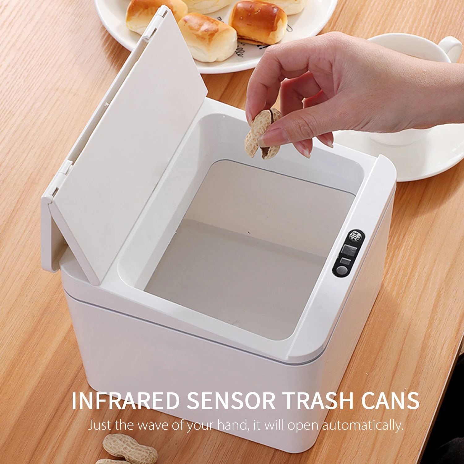 Smart Induction Trash Can Automatic Intelligent Sensor Dustbin Electric Touch Bin for Kitchen Bedroom Office Garbage