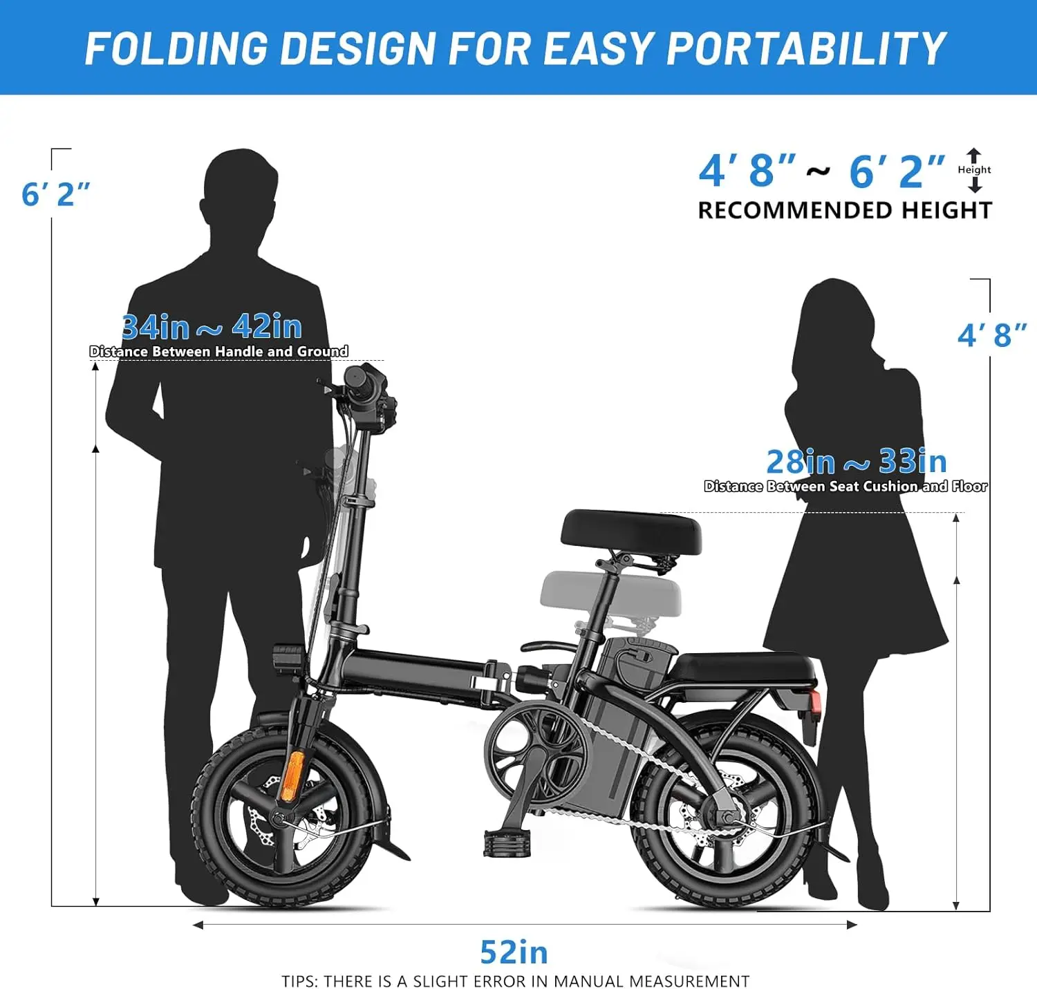 Electric Bike for Adults,Folding Ebike,Electric Bicycle with Removable Battery, 20MPH Commuting Electric Bike