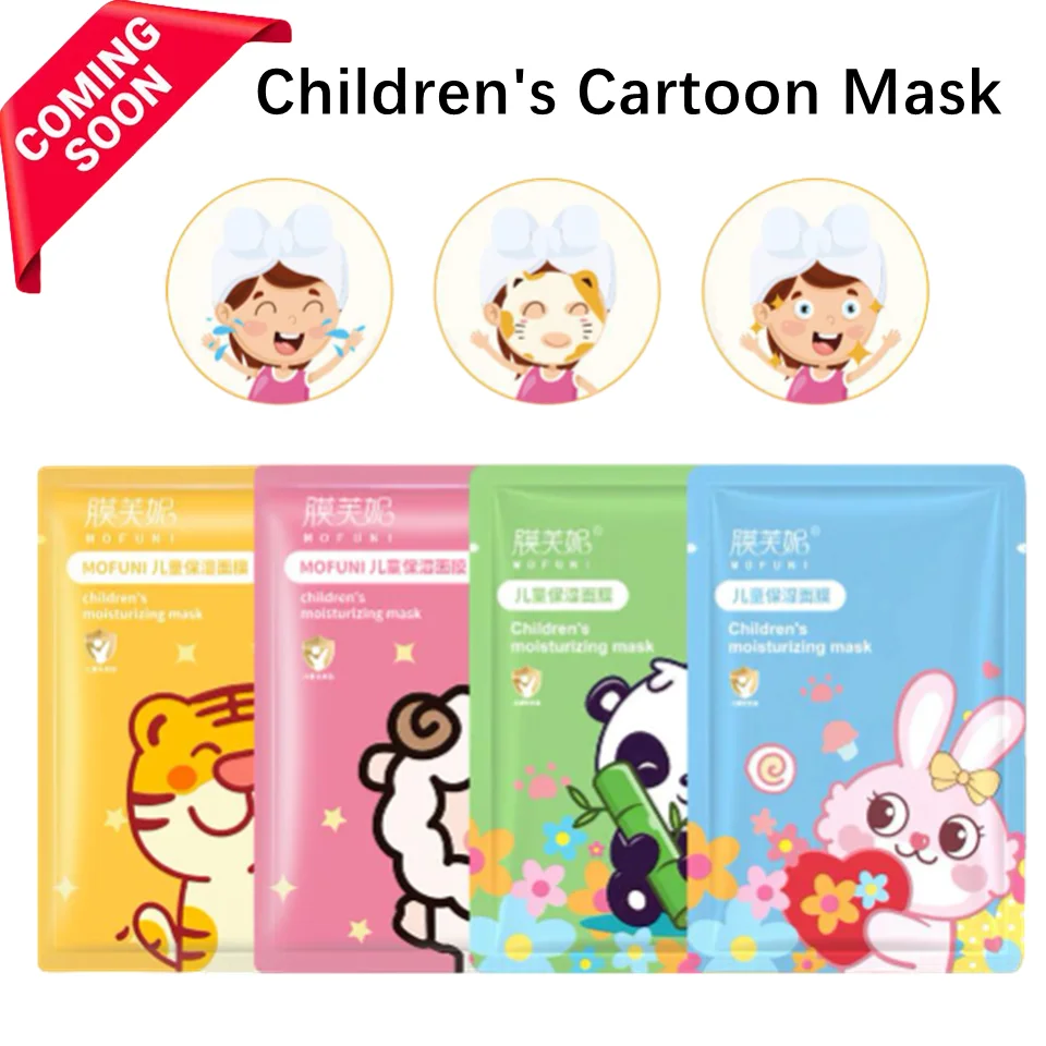 

10 шт., маски для лица с персонажами животных, увлажняющие спа-маски, лист с гиалуроновой кислотой, вечерние маски для ухода за кожей для детей и подростков