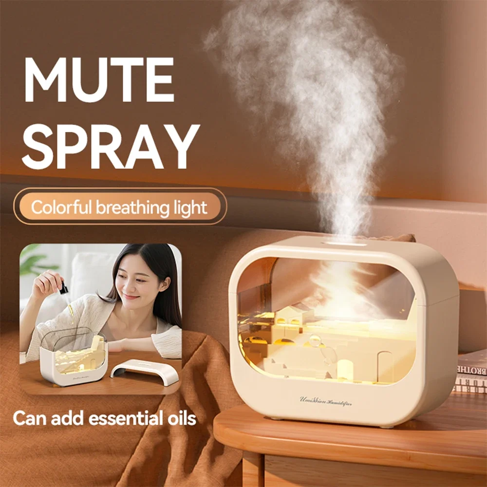 

Бытовой увлажнитель для ароматерапии Nano Mist с 7-цветным атмосферным ночником, резервуар для воды 300 мл, ультразвуковой USB-увлажнитель воздуха