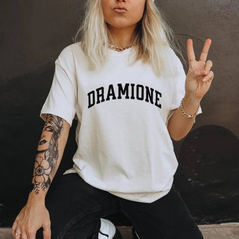 Dramione Women T Shirts Cotton Short Sleeve Graphic Tee Bookish Fandom Kawaii T-shirt Y2k Fashion Goth Clothes Vintage Tops