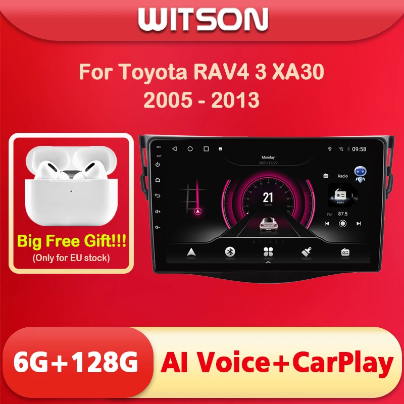 

WITSON 9 inch BIG SCREEN Android 11 AI VOICE 2 Din in Dash Car radio For TOYOTA RAV4 2012 6RAM 128ROM auto stereo navigation